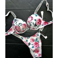 For Sale Is A Beautiful Nwt Victoria's Secret Set:34b Bombshell Top+Medium Or Small Bottom (Message Me Which Size You Want When Purchasing,Please!!!) Very Sexy!!! Perfect As A Gift!!! For Any Questions-Feel Free To Contact Me! I Do Combined Shipping, Check Out My Other Items ;) Victoria's Secret Fitted Summer Bra, Summer Padded Bra By Victoria's Secret, Victoria's Secret Summer Padded Bra, White Push-up Swimwear For Beach, Victoria's Secret Summer Push-up Bra, Victoria's Secret Summer Floral Print Bra, White Push-up Bra For Summer, Victorias Secret Set, Cute Lingerie