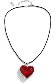 PRICES MAY VARY. DESIGN CONCEPT: Simple heart pendant design with a rope chain, y2k street style heart choker, make you look very fashionable and charming, free and confident. Love necklace touches smoothly and lightweight. It will be a perfect y2k jewelry accessory addition to any outfit MATERIALS & SIZE: Our chunky heart pendant is made of puffy glass, with a 17.32" rope chain in length with 2.16" extender(44+5.5cm), heart pendant size 1.57"(4cm). They are packed in a exquisite box, Perfect fo 2023 Essentials, Clueless Closet, Olivia Concert, Big Heart Necklace, Puffy Heart Necklace, Rose Gold Heart Necklace, Female Boxer, Red Heart Necklace, Girls Y2k