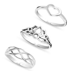 PRICES MAY VARY. MADE IN STERLING SILVER: These Toe Rings come with a '925' sterling silver stamp as a symbol of product quality. You get 3 pcs womens sterling silver Toe Rings. These open toe rings are perfect accessory for dancing, parties, weddings and other occasions. FEATURE DIMENSIONS :- These Sterling Silver Toe Rings with Sizes, 5.60 MM, 6.75 MM and 7.65 MM Width which are Adjustable in size, smoother and more comfortable to wear, it won't hurt your Toes. EXCELLENT GIFT: This piece of je Cheap Adjustable Sterling Silver Toe Rings, White Sterling Silver Toe Rings For Gift, Adjustable Sterling Silver Toe Rings For Couples, Adjustable Sterling Silver Couple Toe Rings, Elegant Sterling Silver Flower Toe Ring, Adjustable Sterling Silver Toe Ring With Heart Design, Adjustable Sterling Silver Heart Toe Ring, Sterling Silver Toe Rings, Silver Toe Rings