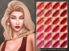 Sims4 Cc Makeup Lips, Ts4 Makeup, Make Up Lips, Sims 4 Makeup, Sims Makeup, Cc Makeup, Sims 4 Cc Hair, Girls Lipstick