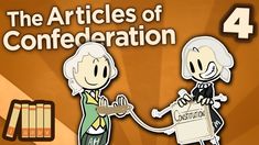 two cartoon characters shaking hands with the caption, the articles of confereration 4