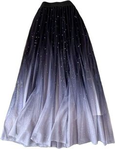 Pinterest A Line Long Skirt, Sky Gradient, Sequin Midi Skirt, Skirts Summer, Tulle Skirts, Black Gradient, Skirt High Waist, Summer Blue, Summer Black