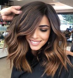 Thick Lob Haircut, Brown Hair Color Shades, Natural Brown Hair, Warm Brown Hair, Medium Haircut, Thick Hair Styles Medium, Honey Brown Hair, Short Brown Hair