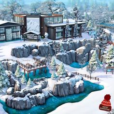 Sims 4 Mountain Lodge, Sims 4 Snowy Escape House, Sims 4 Hotel, Movie Hangout, Snowy Escape, Patio Kits, Play Sims 4, Sims 4 House Building, 3d Ideas