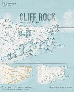 an image of cliff rock in the middle of the ocean with text above it that reads,