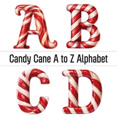 candy cane font and lowercase letters with the letter c to z in red and white