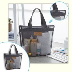 style: The durable bag has a sturdy structure and is ideal for beaches, swimming pools, parks, picnics, barbecues, camping, camping, road trips, vacations, festivals, tourism and sports events. : Store the item inside, there is a zipper to lock it, it will not be lost. Feature Size: 30cmX28cmX9.5cm (1.8 inch x 11 inch x 3.94 inch). Product weight: 50g. Color,,Sky Blue,Gray,Navy. Spacious space: This lightweight 11.8 inch x 11 inch x 3.94 inch beach tote bag can easily carry a large beach towel, Mesh Beach Bags, Mesh Tote Bag, Mens Toiletry Bag, Cosmetic Bag Set, Large Cosmetic Bag, Swimming Bag, Wash Bag, Travel Storage, Travel Toiletries