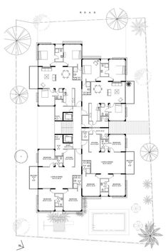 the floor plan for an apartment with two levels and three bedroom, one story house