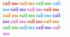 the words are written in different colors and font on a white background with rainbows