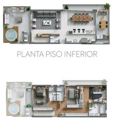 plana piso interiore contemporato