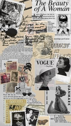 an old fashion collage with pictures and words on it, including the word's name