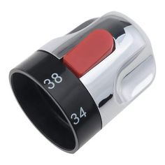 a close up of a red and black object on a white background with the number 35