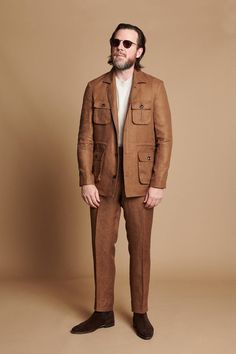 A handmade bespoke field jacket crafted from an authentic Irish linen fabric that is lightweight and breathable - but also dense, rugged and built to take a beating. This one will get better over time as it builds character and is ideal for the transitional parts of the year. Tuxedo Vest, Linen Coat, Suit Shirts, Irish Linen, Create Outfits, Field Jacket, Office Casual, Signature Collection, Tie And Pocket Square