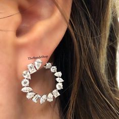 Multi Shape Lab Grown Diamond Earrings, 18k White Gold Earrings, Screw Back Engagement Earrings, Open Hoop Earrings, Women's Earrings Gift    ✹✹𝐖𝐞𝐥𝐜𝐨𝐦𝐞 𝐭𝐨 𝑻𝒉𝒆𝑩𝒂𝒏𝒅𝒔𝑺𝒉𝒐𝒑✹✹ ★ 𝑺𝒕𝒐𝒏𝒆𝒔 𝑫𝒆𝒕𝒂𝒊𝒍𝒔 ★ ● Stone Shape:- Pear Cut & Emerald Cut & Round Cut & Marquise Cut  ● Stone Type:- Simulated Diamond, Moissanite, Lab-Diamond & Natural Diamond ● Stone Size:- 4x3 mm & 4x3 mm & 3 mm & 4x2 mm  ● Color:- DEF ● Clarity: VVS-VS ● Cut Grade: Excellent ● Making Process: Handmade - Crafted by our experienced team ★ 𝑰𝒕𝒆𝒎 𝑫𝒆𝒕𝒂𝒊𝒍𝒔:- ☛ Metal Purity: Solid Gold (10KT, 14KT, 18KT); Silver(925 Sterling, 935 Argentium), 950 Platinum ☛ Metal Tone: Yellow, White, Rose ☛ Stamp/Hallmark: Yes ★ 𝑪𝒖𝒔𝒕𝒐𝒎𝒊𝒛𝒂𝒕𝒊𝒐𝒏:- ☛ Customized Design Jewelry. ☛ All cuts which you dream to Luxury Marquise Cut Sterling Silver Diamond Earrings, Luxury White Lab Grown Diamond Earrings, Luxury Marquise Diamond Cut Earrings, White Small Hoop Diamond Cut Earrings, White Small Hoop Earrings With Halo Design, Luxury Small Hoop Halo Earrings, Luxury Hoop Earrings With Halo, Diamond White Small Hoop Earrings With Halo Design, Diamond White Halo Design Small Hoop Earrings