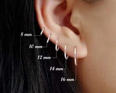 the measurements of a pair of ear piercings