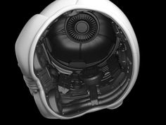 an image of a futuristic looking object in black and white