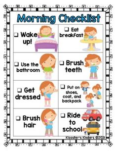 a printable morning checklist for kids