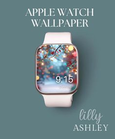 the apple watch wallpaper is displayed with an image of trees and lights on it