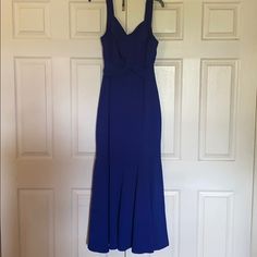 Brand New Royal Blue Dress In The Size 8 Blue Fitted Dressy Maxi Dress, Fitted Blue Dressy Maxi Dress, Dressy Blue Maxi Dress, Blue Dressy Maxi Dress For Date Night, Royal Blue Maxi Dress For Spring Formal, Gold Mermaid Dress, Sherri Hill Gowns, Hot Pink Prom Dress, Mac Duggal Dress