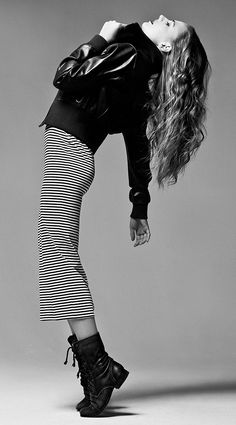 striped maxi, leather jacket, combat boots, and a dramatic pose #photography #editorial #styling Dramatic Poses, Phoenix Fashion, Amazing Fashion, Mode Casual, Hair Stylists, Kinds Of Clothes, Women Photography Poses, Beauty Lifestyle, Makeup Artists