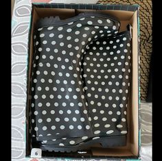 Black And White Polka Dot Rain Boots. Size 6. New With Tags. Never Worn. Polka Dot Rain Boots, Lower East Side, Winter Rain, White Polka Dot, Rain Boots, Polka Dots, Women Shoes, Black And White, White