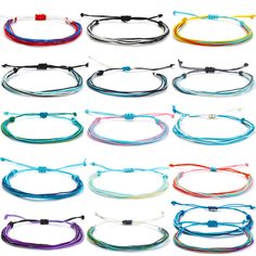 PRICES MAY VARY. 16Pcs String Bracelets Set: The colorful bracelets are perfect for summer and beaches, they are best partners for your daily outfit. different styles make them feel very special and charming, also great for party and casual wear. Braided Rope Bracelet Adjustable: This bohemian bracelet comes with a slip knot that allows wearers to create the perfect fit for them, which is adjusted from 2 to 4 inches in diameter. anchor bracelets measure approximately 7-11 inch in length. Waterpr Cheap Blue Spiritual Friendship Bracelets, Surf Bracelets Tutorial, Adjustable Colorful Bracelets For The Beach, Adjustable Multicolor Bracelets For Vacation, Colorful Adjustable Bracelets For The Beach, Adjustable Colorful Beach Bracelets, Adjustable Colorful Jewelry For Vacation, Multicolor Friendship Bracelets For Summer Vacation, Colorful Adjustable Jewelry For The Beach