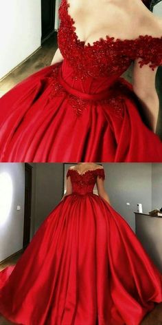 Elegant Burgundy Ball Gown For Wedding, Red Elegant Ball Gown For Banquet, Elegant Red Ball Gown For Prom Season, Elegant Burgundy Ball Gown For Formal Occasions, Elegant Red Floor-length Ball Gown, Elegant Red Ball Gown For Evening, Red Ball Gown With Sweep Train For Formal Events, Quinceñera Dresses