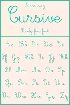 the cursive font and numbers are shown