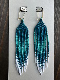 beaded fringe earrings with gold earring hooks Orchid Earrings, Bridal Statement Earrings, Beaded Fringe Earrings, Crescent Earrings, Cherry Earrings, Beaded Tassel Earrings, Native American Beading, Springfield Mo, Beaded Fringe