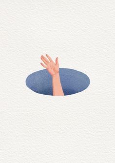 a hand reaching for something out of a hole