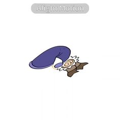 an animated cartoon character sleeping on top of a tree branch with the caption alght motion