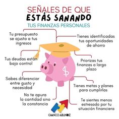 a piggy bank labeled in spanish with other words