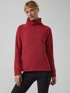 Athleta Polartec Funnel Neck Sweatshirt.. nylon, polyester, spandex relaxed with room to move covers assets, longer length in back 20.5" across back armpit to armpit  26" length SOFT inside fleece covers assets, longer length for more coverage polartech power stretch fabric concealed zip pockets machine wash Mark on inside label to prevent retail return Funnel Neck Sweatshirt, For Keeps, Winter Workout, High Intensity Workout, Thermal Insulation, Funnel Neck, Active Wear Tops, Funnel, Workout Tops