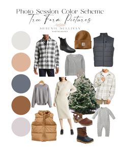 the color scheme for this winter wardrobe is neutral and warm, with an assortment of accessories