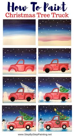 how to paint christmas tree truck with step by step instructions for painting the red truck