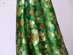 Indian Green Brocade Fabric By The Yard Banarasi Bridal Wedding Dresses Varanasi Blended Silk DIY Crafting Sewing Costumes Lehenga Blouses. This is a beautiful multi color banarasi pure silk brocade in floral design fabric in multi color (Green with Maroon, Mustard Yellow, Turquoise Blue, Olive Green) and Gold. ➤Product : Brocade Fabric ➤Fabric Type: Blended Silk (Viscose + Rayon and 30% Silk) Fine Quality Zari Brocade Weaving from Banaras ➤Color: Base color is Green with Maroon, Mustard Yellow, Fitted Green Banarasi Silk Dress, Green Brocade Dress For Wedding, Green Brocade Wedding Dress, Green Fitted Brocade Traditional Wear, Green Brocade Dress With Dupatta, Green Brocade Dress For Festivals, Fitted Green Brocade Traditional Wear, Fitted Floor-length Brocade Saree, Green Brocade Dresses With Zari Work