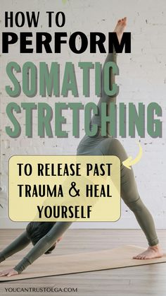 Learn somatic stretching - a mindful practice that focuses on the mind-body connection, relaxation, body awareness, and tension release. Stretching Exercises For Beginners, Nervus Vagus, Somatic Healing, Somatic Therapy, Somatic Exercises, Wellness Ideas, Exercises For Beginners, Therapeutic Yoga, Health Exercise