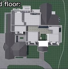 an aerial view of a floor plan with the words ground floor on top of it