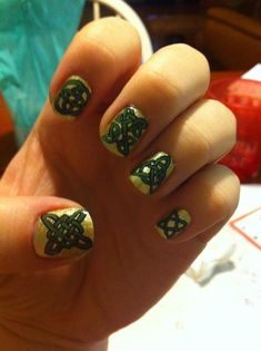 Celtic Knot Nail Art by ineedacat9.deviantart.com on @deviantART Scottish Celtic, March Nails, Celtic Festival, Nails Purple, Nyan Cat