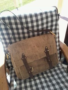 Hessian Briefcase.  Designed and Produced by Emily Rogers. Messenger Bag, Satchel