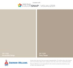 the color swat list for sherwinn's paint colorsnap visualizer