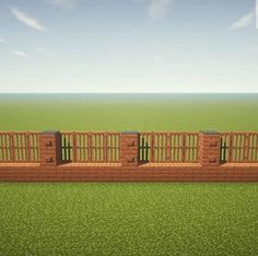 a 3d image of a wooden fence in the grass