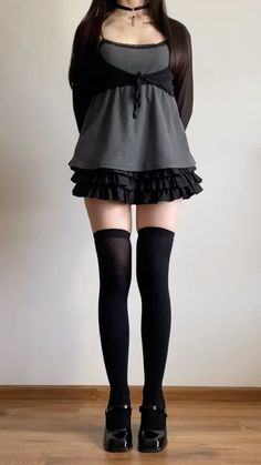 Tomie Outfit, Contrast Outfit, Hot Style, Dark Outfits, Swaggy Outfits, Indie Fashion, Alternative Outfits, Curvy Outfits, Gothic Lolita