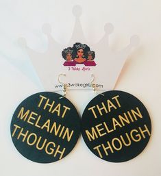 That Melanin Though Earrings Trendy Personalized Adjustable Earrings, Unapologetically Black, Diamond Girl, Bamboo Earrings, Modest Clothing, African Jewelry, Craft Accessories, Best Black, American Crafts