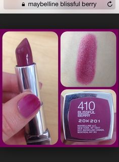 Maybelline Blissful Berry Lipstick Maybelline, Maybelline Cosmetics, Ideas For Nails, Fall Lipstick, Maybelline Lipstick, Berry Lipstick, Lipstick Designs, Berry Lips, Nails Stiletto