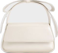 Chic Formal Shoulder Bag With Bow, Trendy Evening Shoulder Bag With Bow, Elegant Bags With Bow For Everyday Use, Elegant Bow Satchel Shoulder Bag, Trendy White Bag With Bow, Elegant Satchel Shoulder Bag With Bow, White Satchel Shoulder Bag For Party, Chic Satchel Shoulder Bag With Pearl Handle, Elegant Beige Bag With Bow