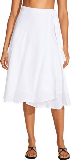 Vitamin A® Lana Linen Cover-Up Wrap Midi Skirt | Nordstrom Knee-length Summer Beach Skirt, Summer Beach Knee-length Skirt, Linen Skirt For Vacation, Summer Knee-length Lined Wrap Skirt, Summer Knee-length Wrap Skirt For Day Out, Knee-length Summer Wrap Skirt For Day Out, Summer Day Out Knee-length Wrap Skirt, Summer Midi-length Beach Bottoms, Summer Midi Length Beach Skirt