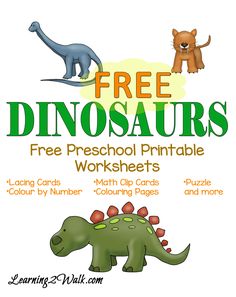 free dinosaur printable worksheets for kids to practice numbers and counting with dinosaurs