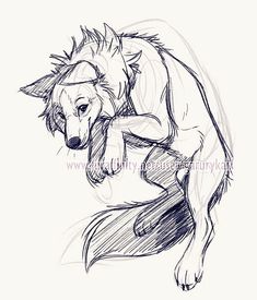 a drawing of a wolf riding a surfboard on its back with his paw in the air