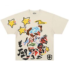 DESCRIPTION Whether you pair this cotton T-shirt with sweatpants for a street-style look or keep things - Free Shipping - Teeraphy Streetwear Graffiti Star, Graphic Shirt Design, Star Graphic, Star T Shirt, Oversized Graphic Tee, Streetwear Y2k, Oversized T Shirt, Oversized Tee, Tee Design